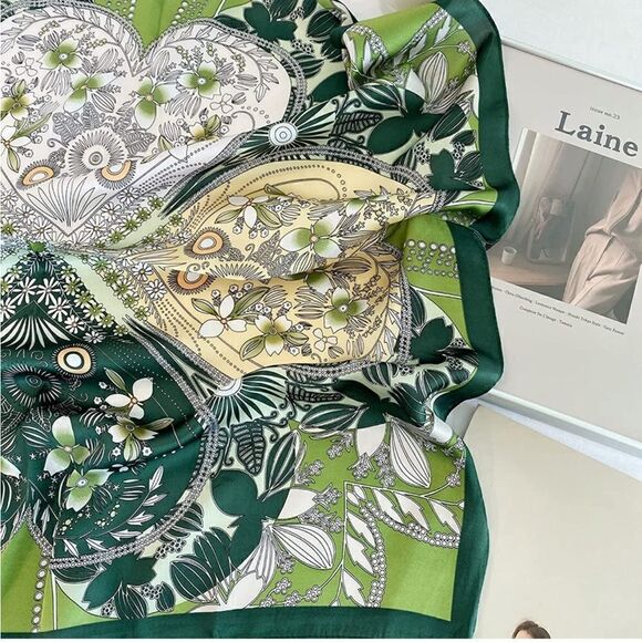 Four Leaf Clover Silky Scarf 🍀 - Picture 3 of 5